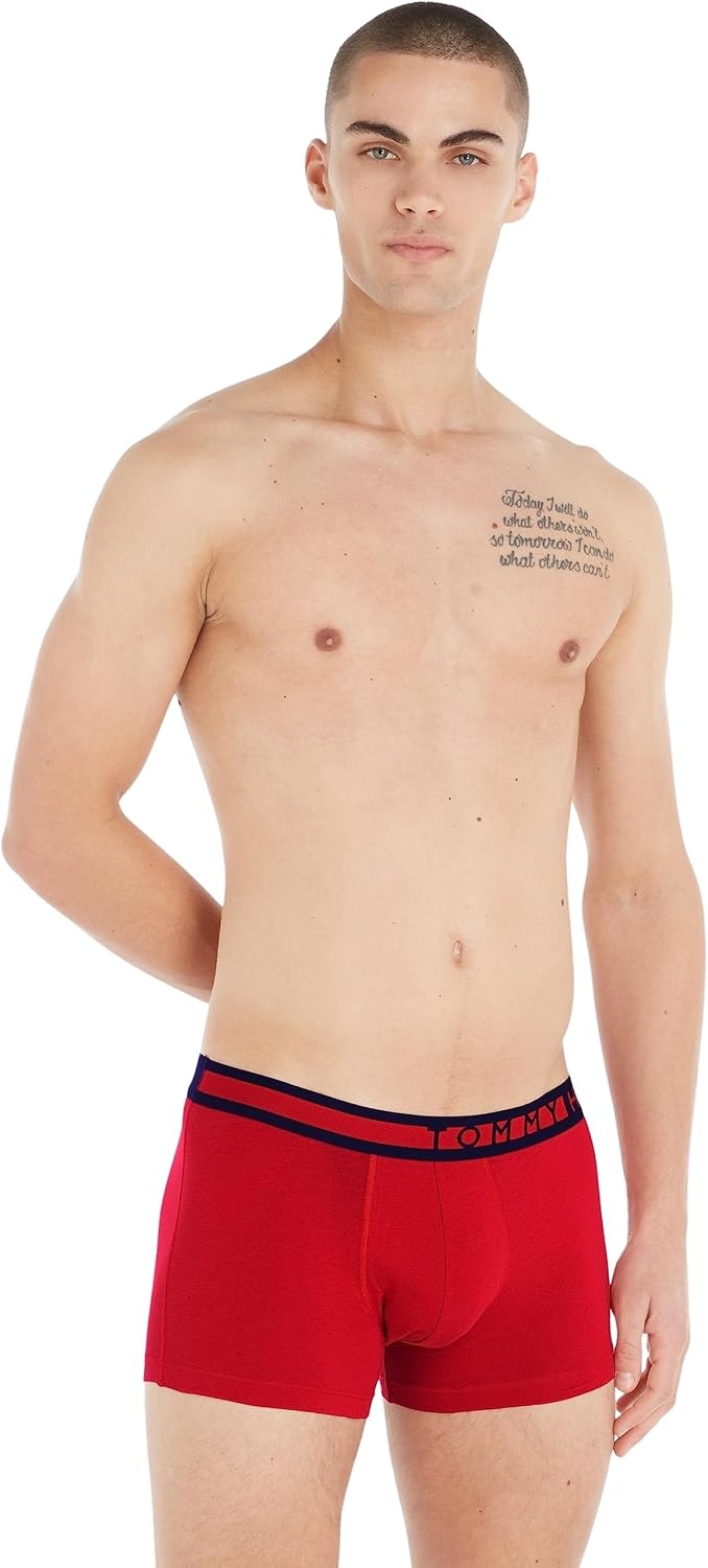 Tommy Hilfiger Herren 3er Pack Boxershorts Trunks Unterwäsche L Mehrfarbig (Navyblazer/Tangored/Pvhw