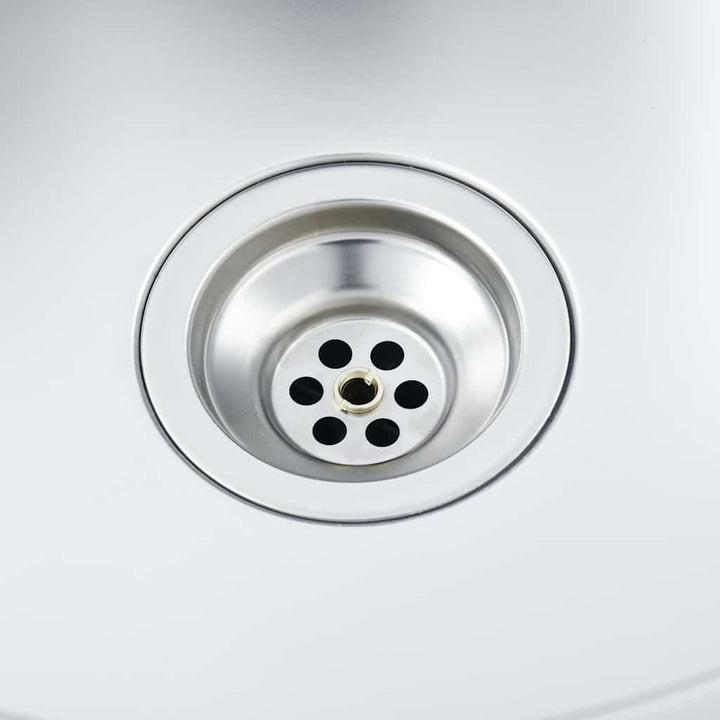 vidaXL Handgemachte Einbauspüle mit Hahnloch Wasserabfluss in X-Form Edelstahlspüle Küchenspüle Spül