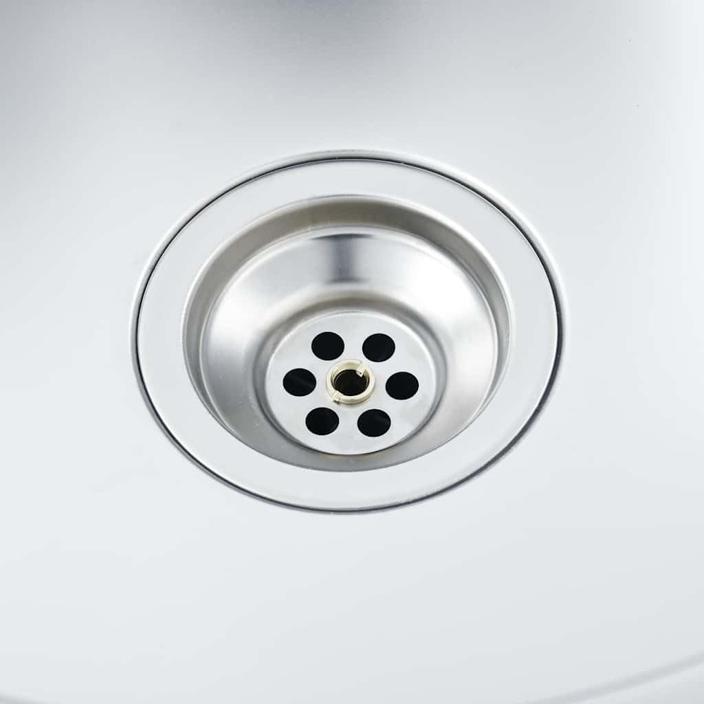 vidaXL Handgemachte Einbauspüle Wasserabfluss in X-Form Spülbecken Küchenspüle Edelstahlspüle Spüle