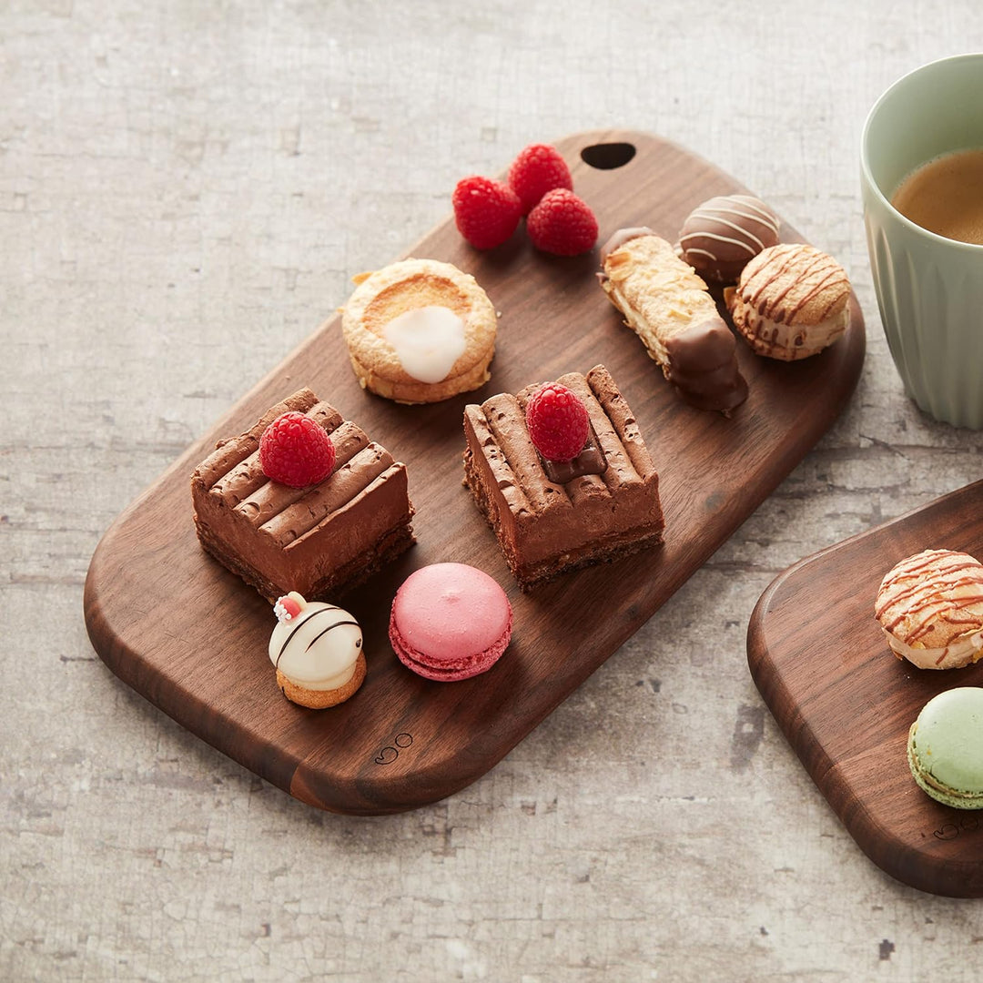 Point-Virgule Servierbrett aus Walnussholz, perfekt zum Servieren von Snacks und Käse, 30x17cm 30x17