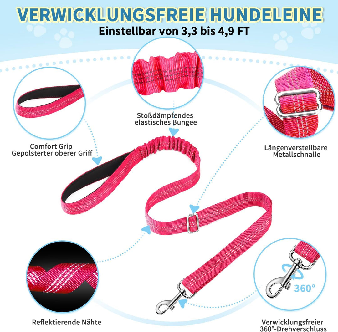 Hundegeschirr mit Leine für mittelgrosse Kleine Hunde, Weich gepolsterter No-Pull Brustgeschirr mit