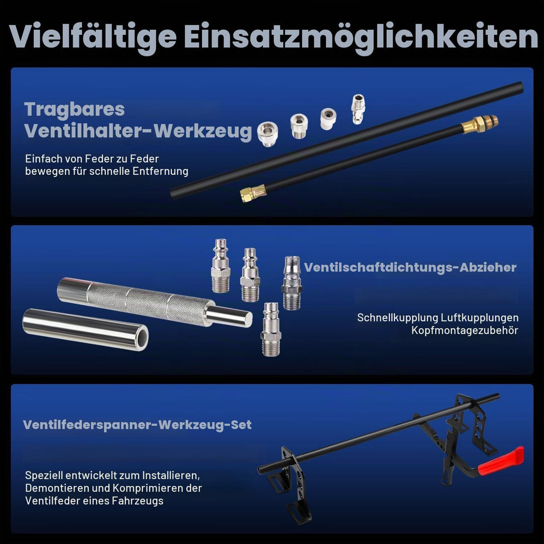 FreeTec Druckluft Ventilfederspanner Ventilschaftdichtung wechseln Montage Werkzeug Motorzylinder OH