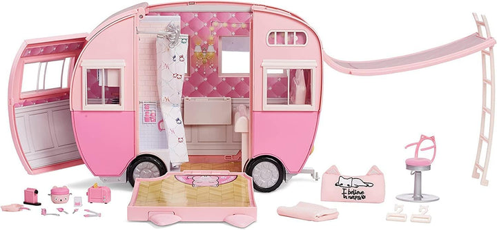 Na Na Na Surprise Kitty-Cat Camper - Pinkes Wohnmobil mit Katzenohren und -schwanz - 7 Spielbereiche