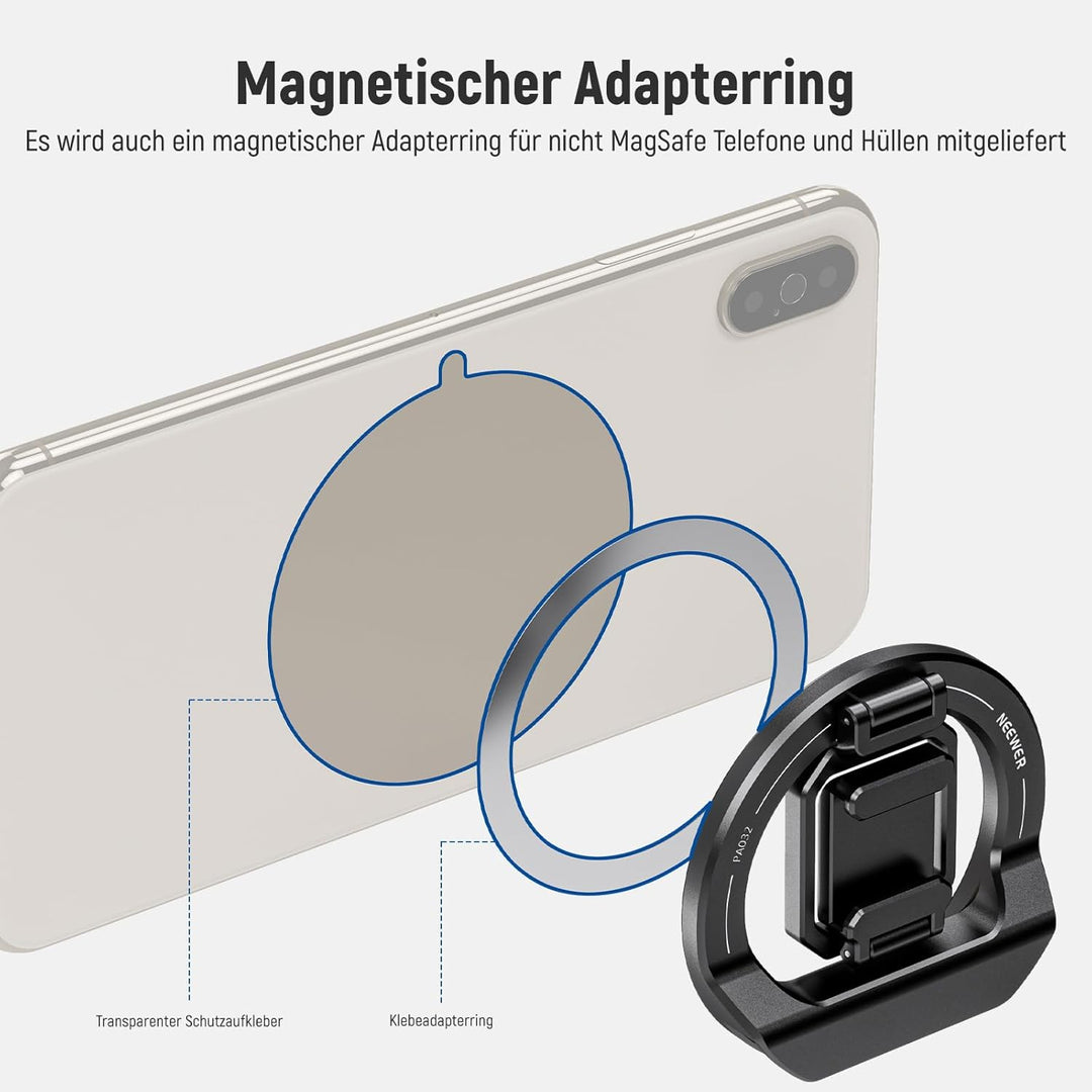 NEEWER Faltbare Durchgangskamera-Halterung mit kaltem Schuh für MagSafe 15 Pro Max 14 13 12 MacBook