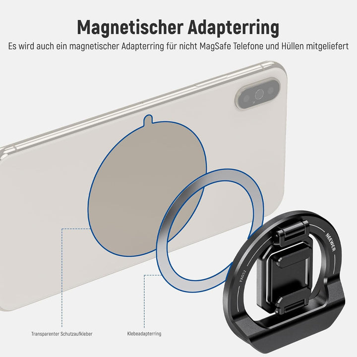 NEEWER Faltbare Durchgangskamera-Halterung mit kaltem Schuh für MagSafe 15 Pro Max 14 13 12 MacBook
