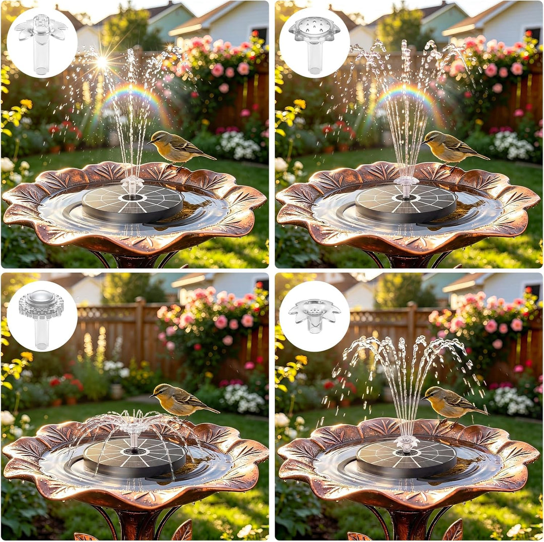 AISITIN Solar Springbrunnen für Aussen Upgraded,3,7W Solarbrunnen für Draussen mit 4 Sprüh Effekten,