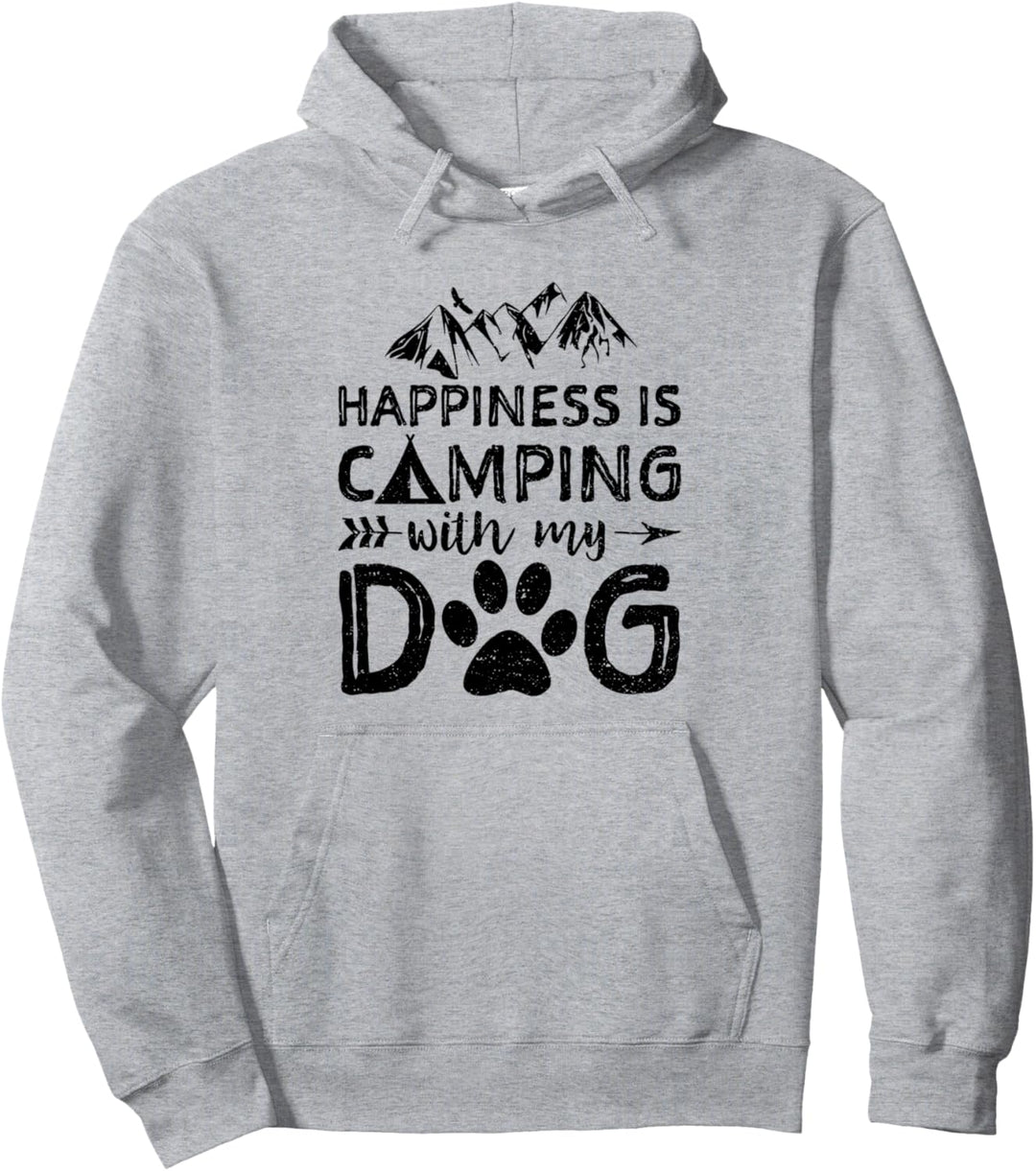 Happiness Is Camping With My Dog - Hund Pullover Hoodie