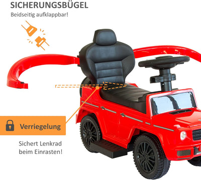 LEMODO Kinder Rutschauto ab 1 Jahr - Lauflernwagen mit Schiebestange - Robustes Kinderauto - Mercede