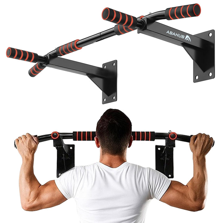 Abahub Klimmzugstange Wandmontage, Mehrfach Griff Chin-Up-Bar für Heimtraining, Bohrmontage, Wand Pu