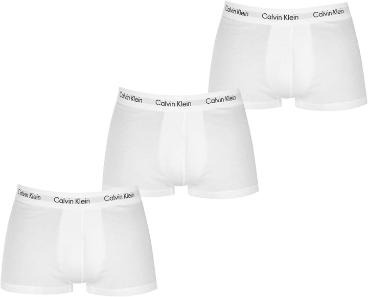 Calvin Klein Herren 3er Pack Boxershorts Low Rise Trunks Unterwäsche M Weiss, M Wei&#xDF;