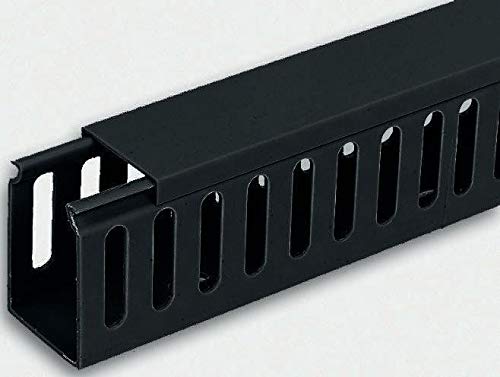 RS PRO Verdrahtungskanal Schwarz, 40 mm x 60mm, Länge 2m Kunststoff, Seitenwand Offen, Packung a 8 S