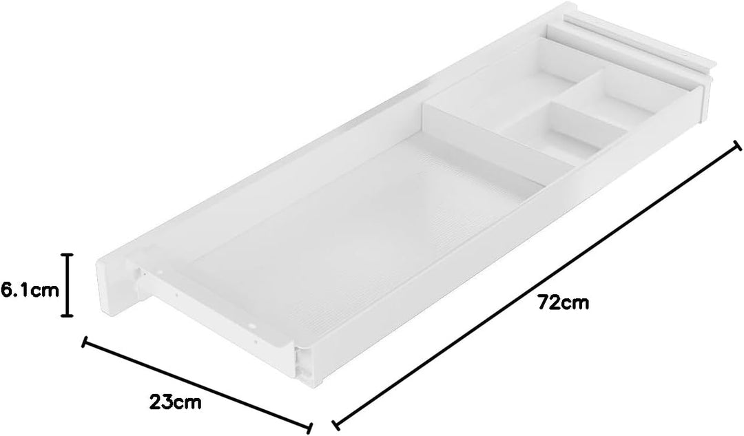 Spacetronik Schublade Unter Schreibtisch Weiss, Unterbauschublade mit 5 Fächern, stabile Untertisch