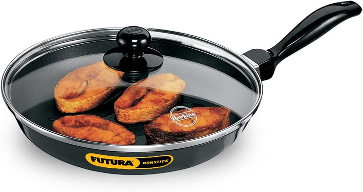 HAWKINS Futura Non-Stick Frying Pan with Glass Lid, 26 cm