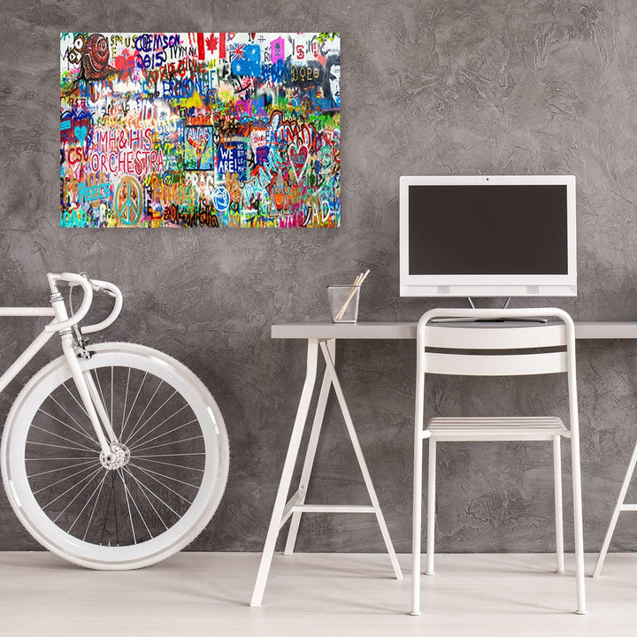 Feeby Bild auf Vlies Leinwand Strassenkunst 40x30 cm Kunstdruck Modern Wandbilder Deko Flur Wohnzimm