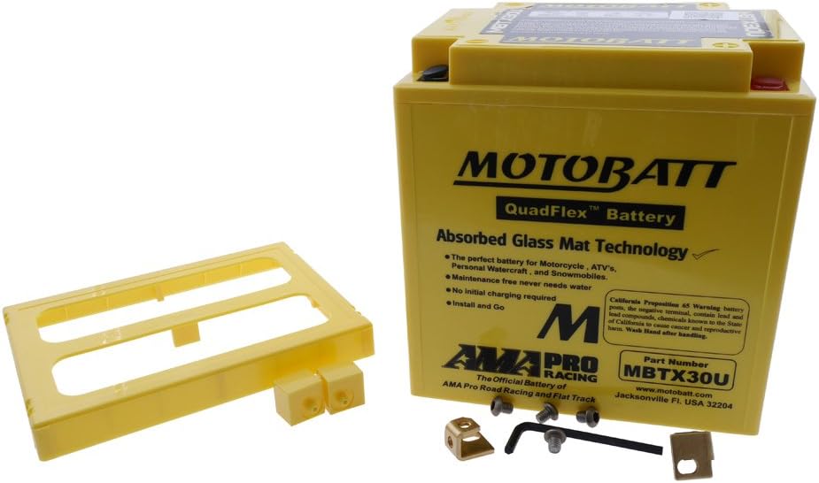 MOTOBATT Batterie 12 V 32 Ah (MBTX30U) [wartungsfrei & versiegelt] kompatibel für Harley Davidson 15