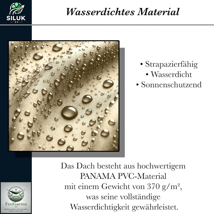 freigarten.de Ersatzdach für Pavillon 334 cm x 334 cm Sand Antik Pavillon Wasserdicht Material: Pana