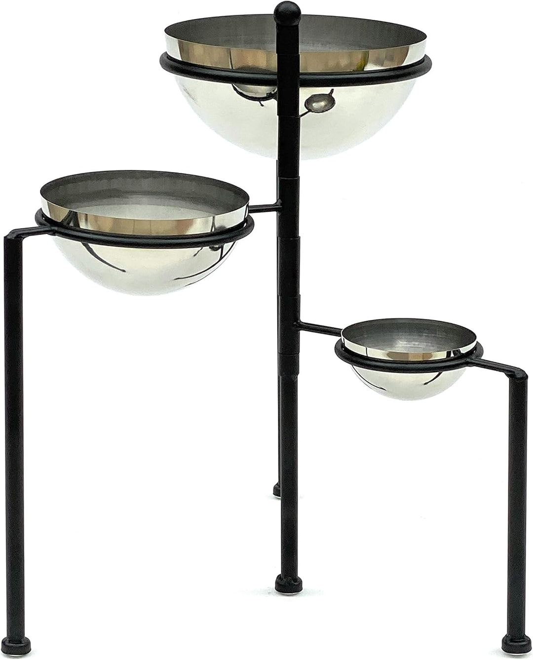 DanDiBo Blumentreppe Metall Rund 46 cm Blumenständer mit 3 Töpfe Silber 96082 Blumenständer Blumensä