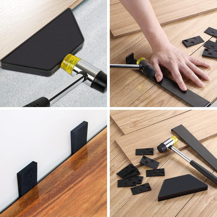 Laminatboden Kit, 33 Stück Laminat Verlegeset, Vinyl Verlegeset Werkzeug mit 30 Laminatboden-Abstand