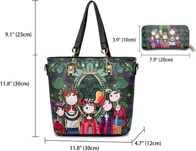 DEERWORD Damen Taschen Handtasche Frauen Elegant Tasche Henkeltasche Vintage PU-Leder 3313 1-teilig