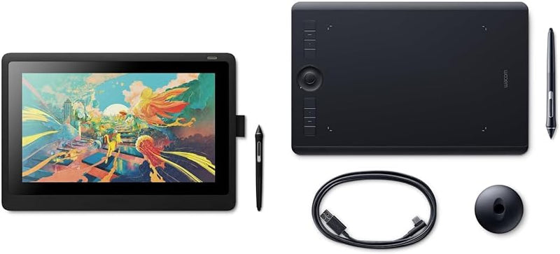 Wacom Cintiq 16 Kreativ-Stift-Display Tablet & Intuos Pro Stifttablett Grösse M, Grafiktablett (inkl