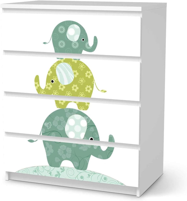 Möbelfolie für Kinder und Baby-Zimmer - Deko passend für IKEA Malm Kommode I Wickelkommode Möbelaufk