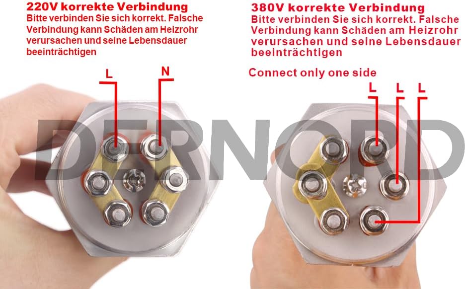 DERNORD 1-1/2 Zoll 47MM DN40 Heizelement U-förmiger elektrischer Kochendwassererhitzer BSP Gewindeku