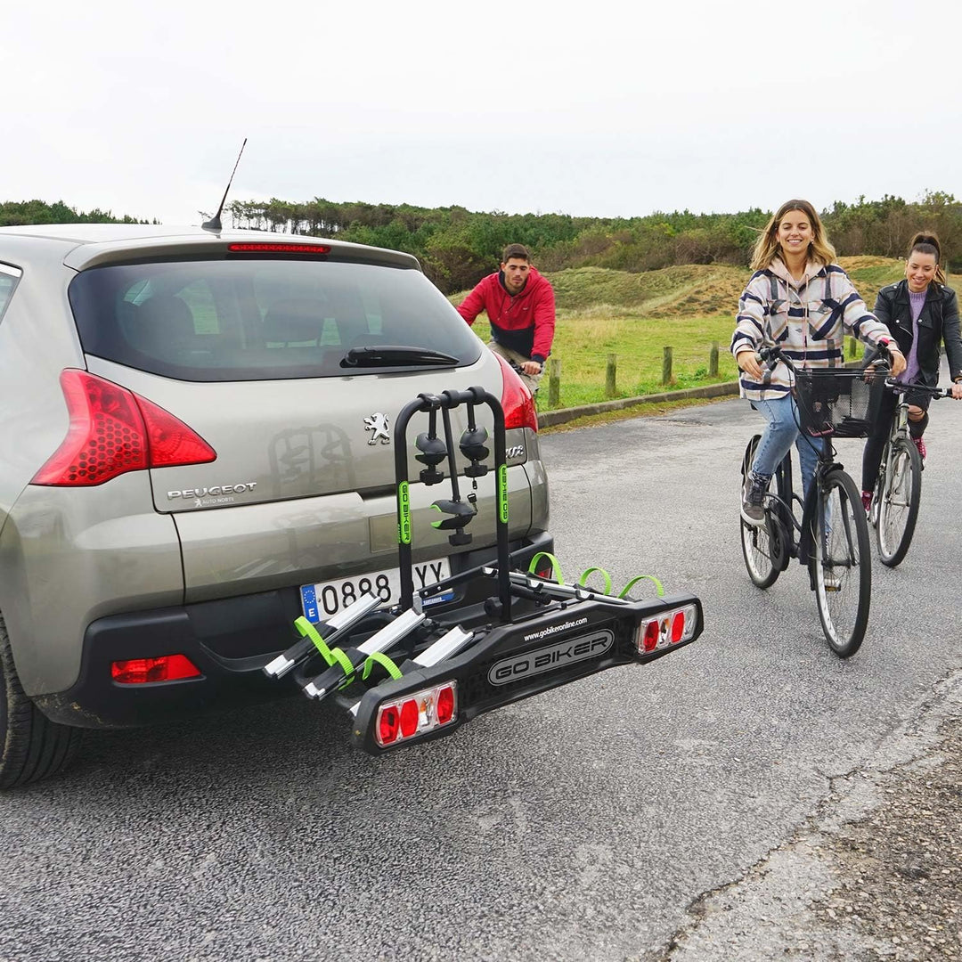 GO BIKER Fahrradträger für 2–4 Fahrräder, E-Bikes geeignet, für Anhängekupplung, klappbar, kippbar,