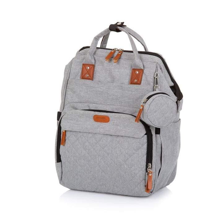 Chipolino Wickeltasche, Kinderwagen Rucksack Reissverschluss Schnullertasche, Farbe:hellgrau, Hellgr