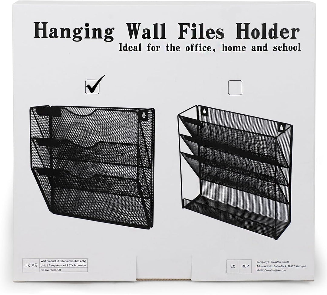 IOUGDSEC Zeitschriftenhalter Wand, Hängeorganizer Wandablagefächer A4, 3 Fächer Prospektspenderset,