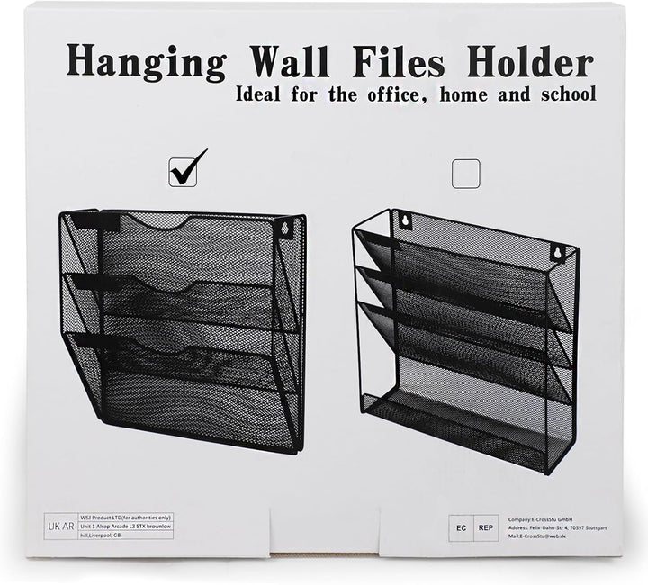 IOUGDSEC Zeitschriftenhalter Wand, Hängeorganizer Wandablagefächer A4, 3 Fächer Prospektspenderset,