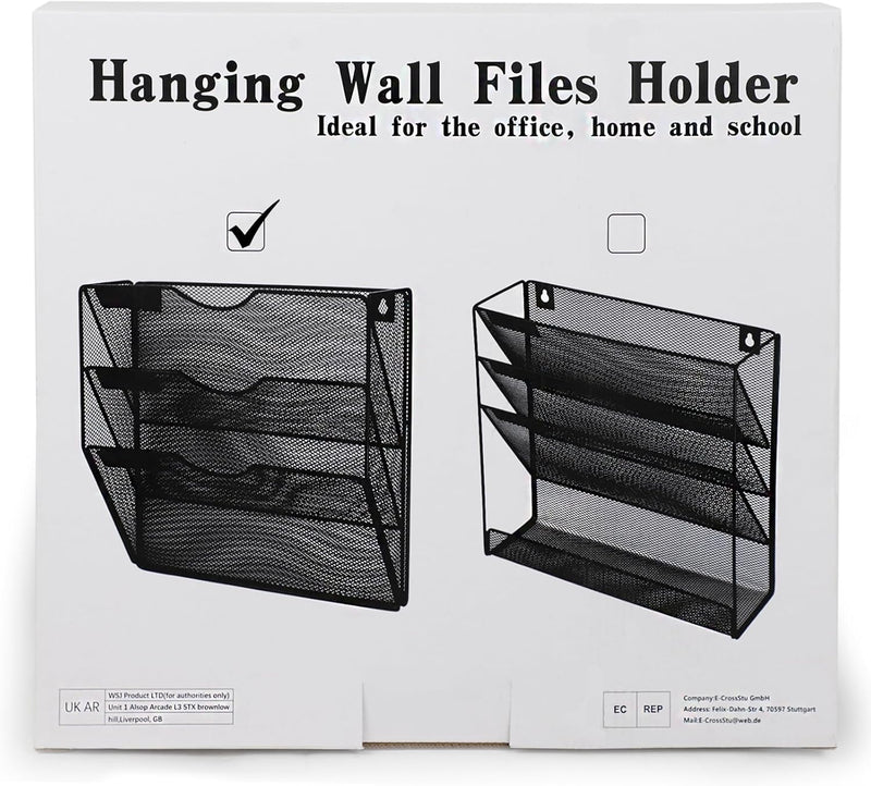 IOUGDSEC Zeitschriftenhalter Wand, Hängeorganizer Wandablagefächer A4, 3 Fächer Prospektspenderset,