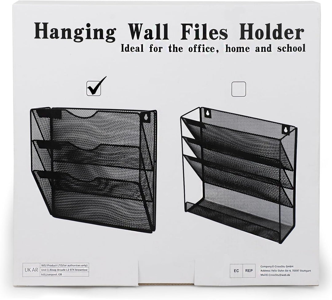 IOUGDSEC Zeitschriftenhalter Wand, Hängeorganizer Wandablagefächer A4, 3 Fächer Prospektspenderset,