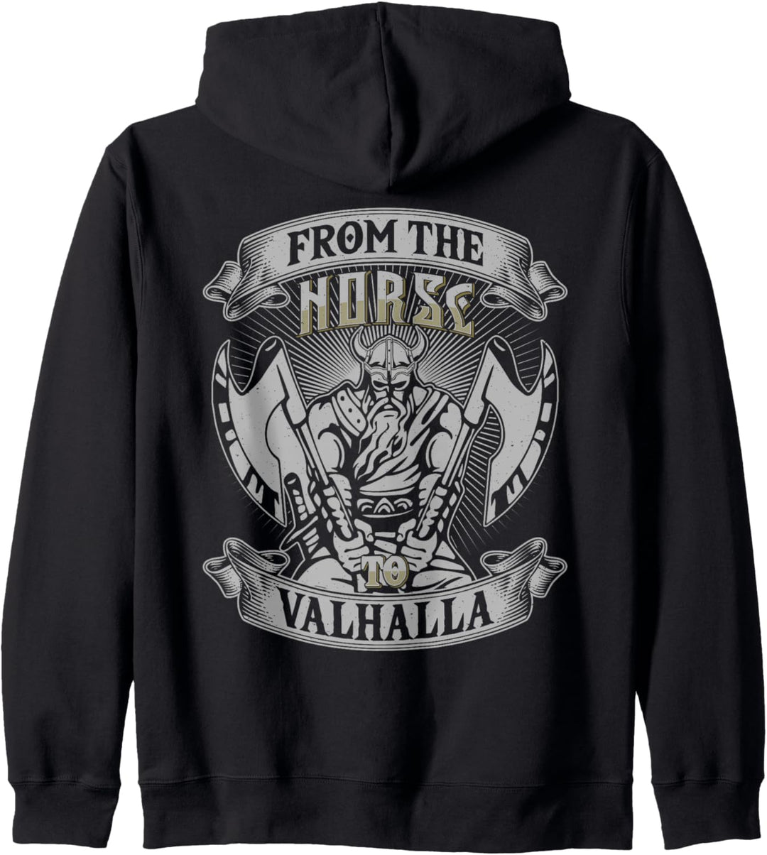 Wikinger Kleidung "From The Norse To Valhalla" RÜCKENDRUCK Kapuzenjacke