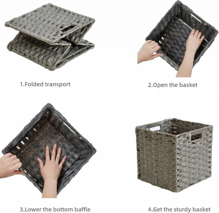 Aufbewahrungskorb, 31x31x31cm Aufbewahrungsboxen aus Polypropylene und Metallstreifenfür Vorratskamm