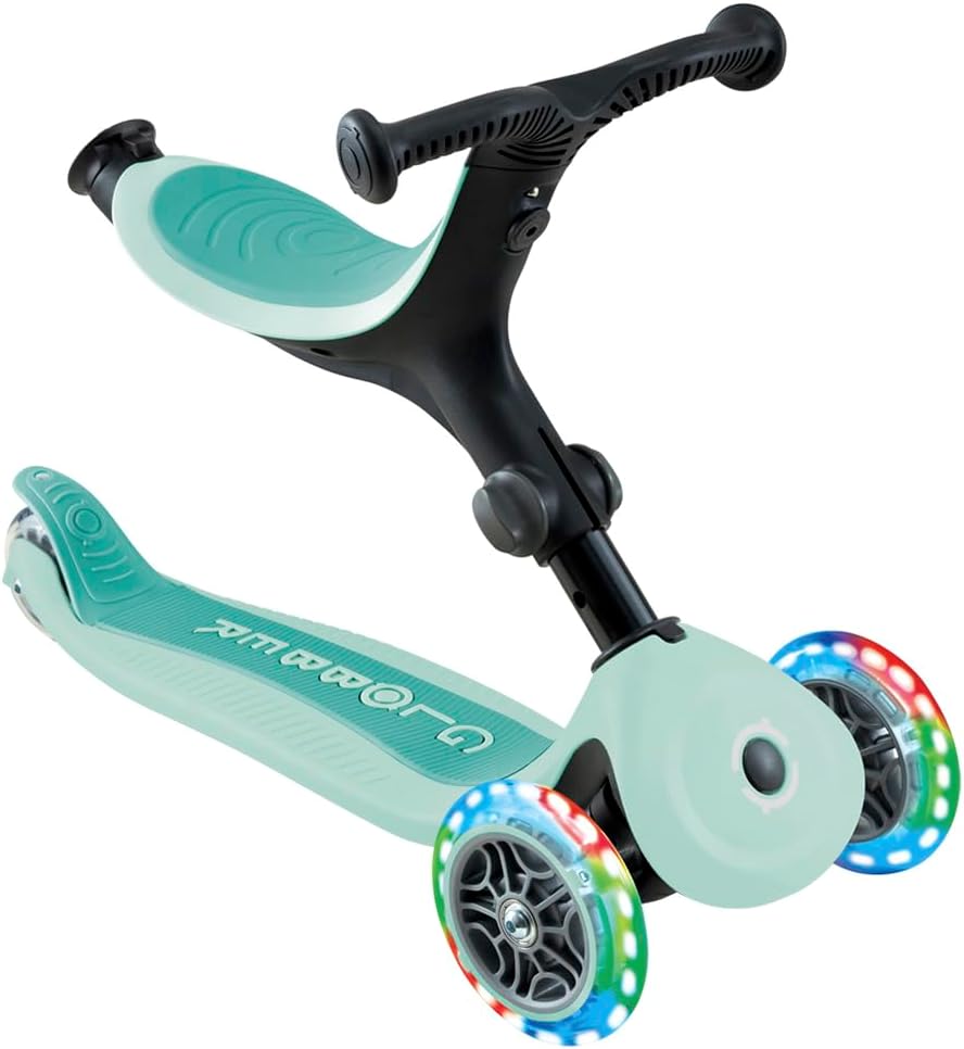 GLOBBER GO-UP Active Lights – 3 in 1 Dreirad, Laufrad und Scooter, 120/80 mm, 3-rädrig, höhenverstel