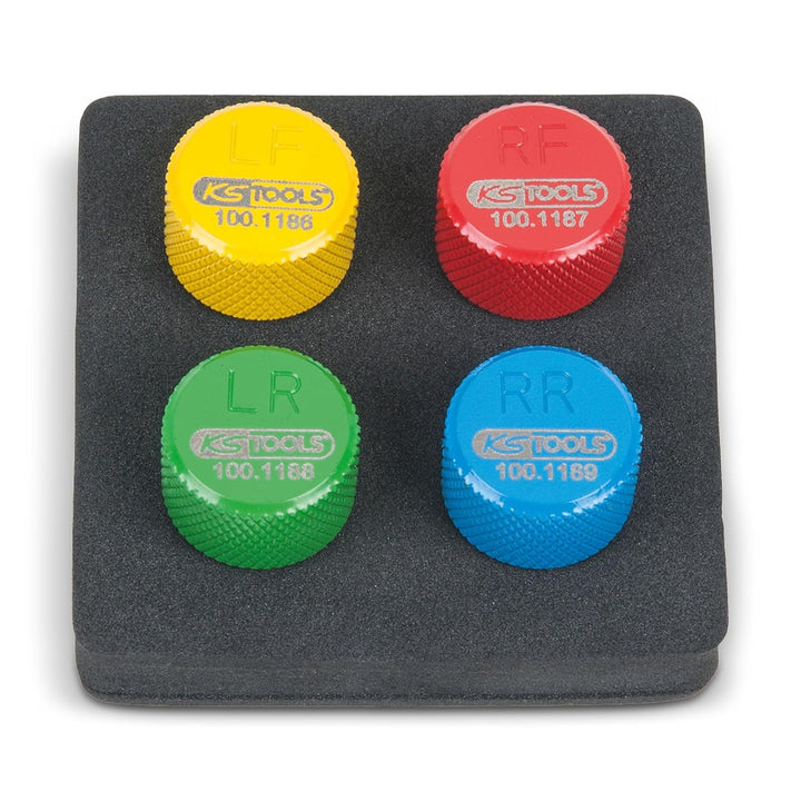 KS Tools 100.1185 RDKS / TPMS Reifenentlüfter-Satz, 4-tlg.