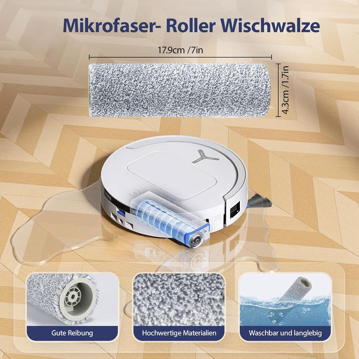 21 Stück Zubehör Kompatibel mit ECOVACS DEEBOT T80 Omni Saugroboter, mit 2 Hauptbürste, 6 Staubbeute