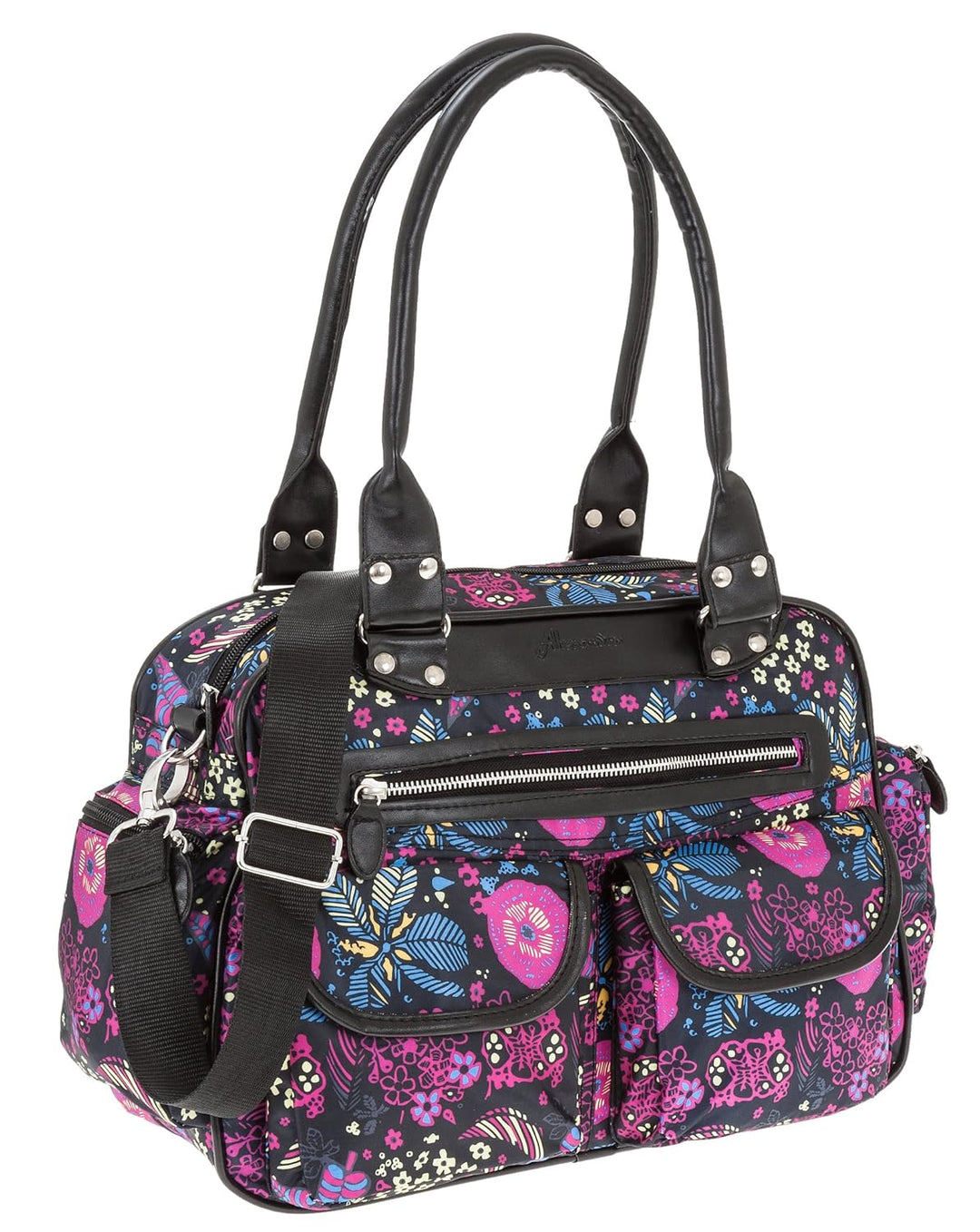 6 TEILE Set: ALESSANDRO Wickeltasche FLEUR Babywickeltasche + Wickelmatte + Windeltasche + Wäschesac