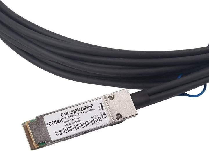 10Gtek 100G QSFP28 to 4X 25G SFP28 Breakout DAC Passive Direct Attach Copper Twinax Cable for Cisco