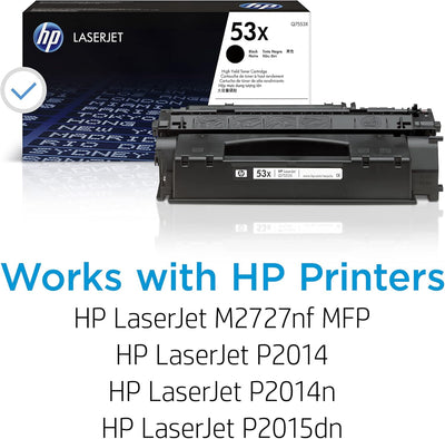 HP 53X (Q7553X) Schwarz Original Toner mit hoher Reichweite für HP Laserjet P2014, P2015, P2015dn, P