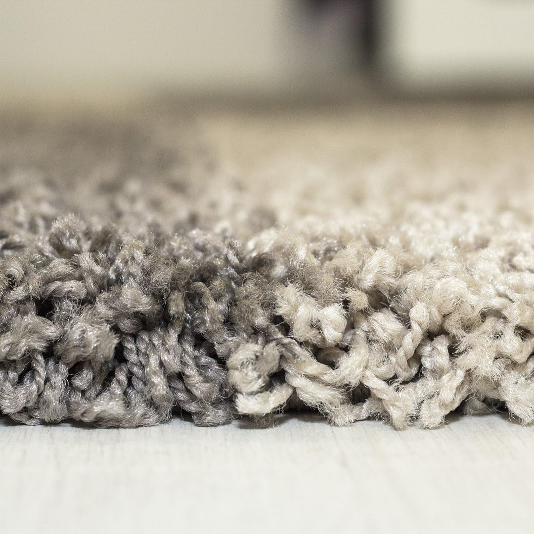Carpetsale24 Teppich Wohnzimmer Moderne Kariert Design Shaggy Flokati 120 x 170 cm Taupe-Beige - Hoc
