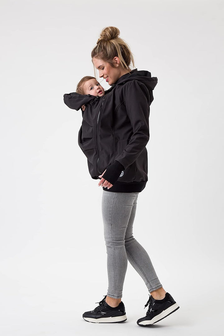 fun2bemum EVEREST 6in1 BACK/FRONT Softshell Jacke, Tragejacke, Babytragejacke,Schwangerschaftsjacke