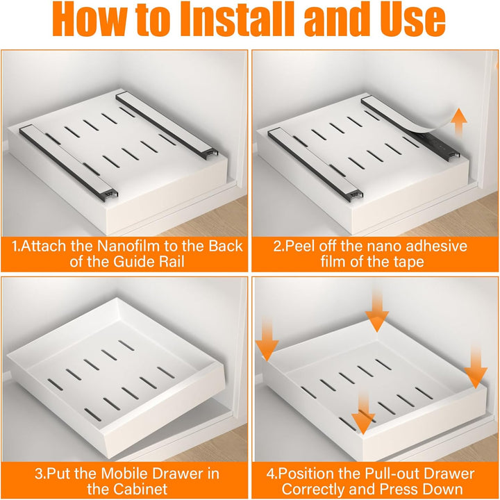 Zanfqvo Teleskopschublade, Ausziehbare Schublade KüChe, Schubladen Aufbewahrung Regal, Ausziehbarer