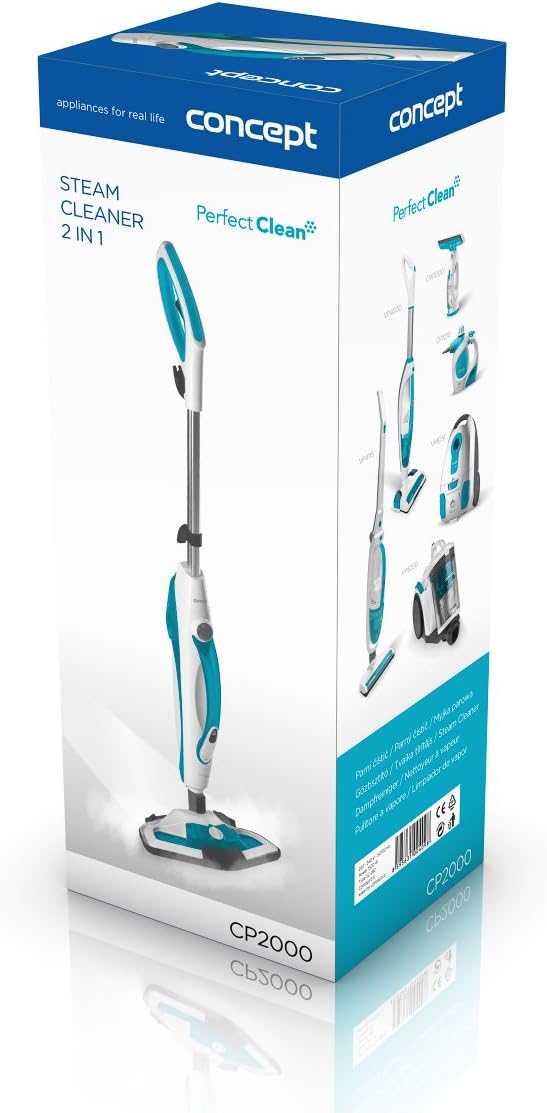 CONCEPT Hausgeräte CP2000 Dampfmopp und Dampfreiniger 2in1 Perfect Clean, Dampfmopp und Handdampfrei