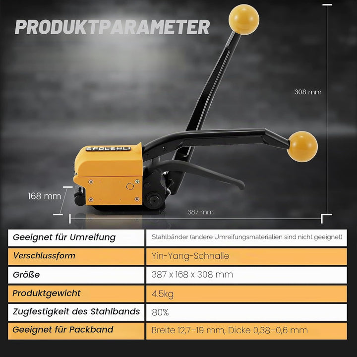Spolehli Umreifungswerkzeuge aus Stahl Handheld nahtlose Metall Bindungswerkzeug Geeignet eignet sic