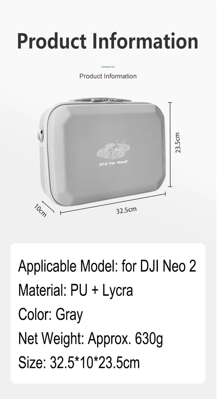 Tragetasche für DJI Neo 2, tragbare PU-Aufbewahrungstasche für DJI Neo 2 Fly More Combo, speichert R