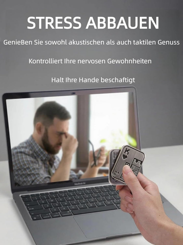 Metall-Fidget-Slider, Pop-Fidget-Spielzeug Poker Push Card für Jugendliche und Erwachsene, Geschenk