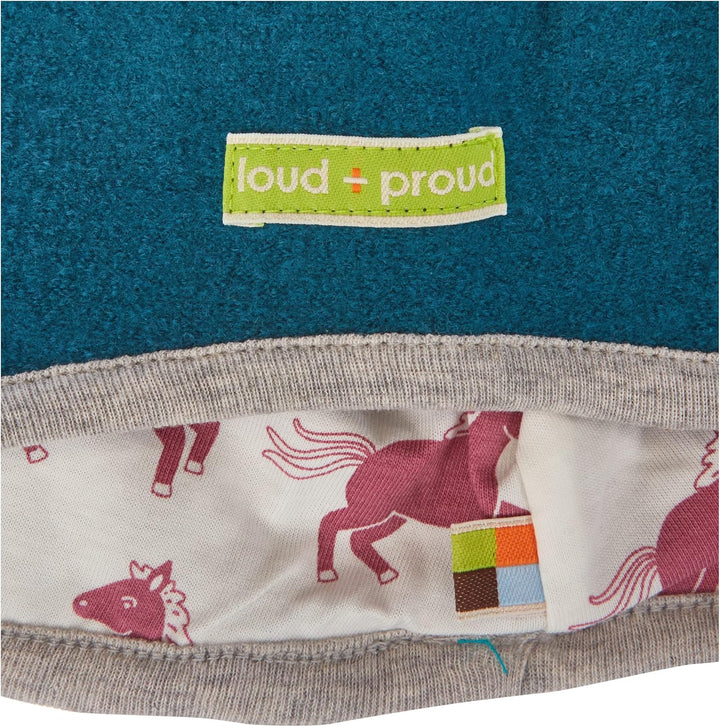 loud + proud Unisex Kinder Wollwalk, GOTS Zertifiziert Mütze, Petrol, 45-48 EU