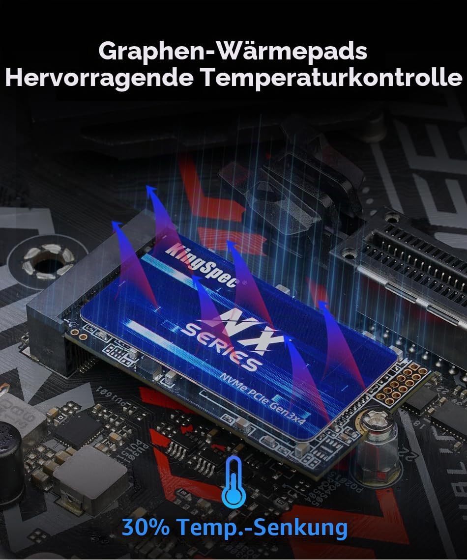 KingSpec NXM-2242 512GB SSD 2242 M.2 NVMe SSD, M2 SSD PCie 3.0 Gen3x4 - Up to 3500 MB/s Read Speed,