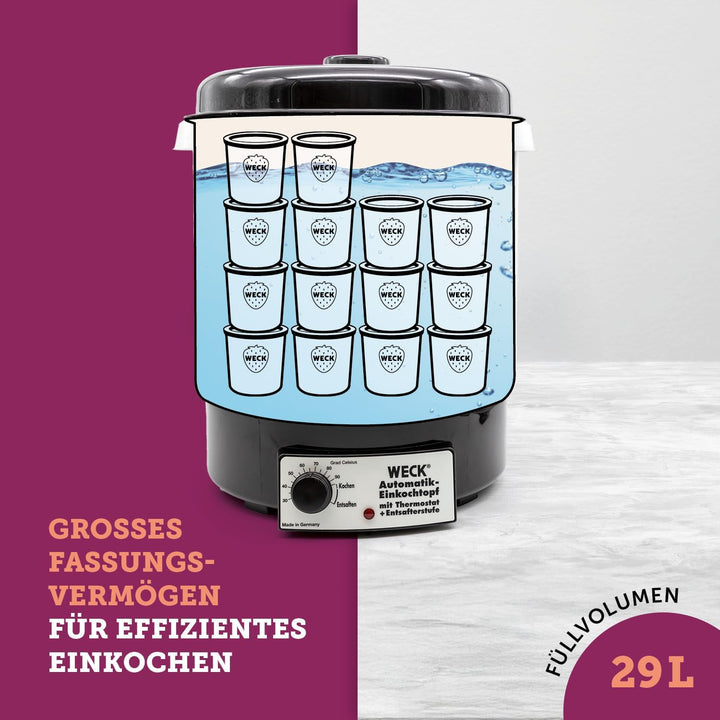 WECK Einkochautomat WAT 34 (Einweckautomat / Einkochtopf aus Kunststoff, Heisswasserspender, Glühwei